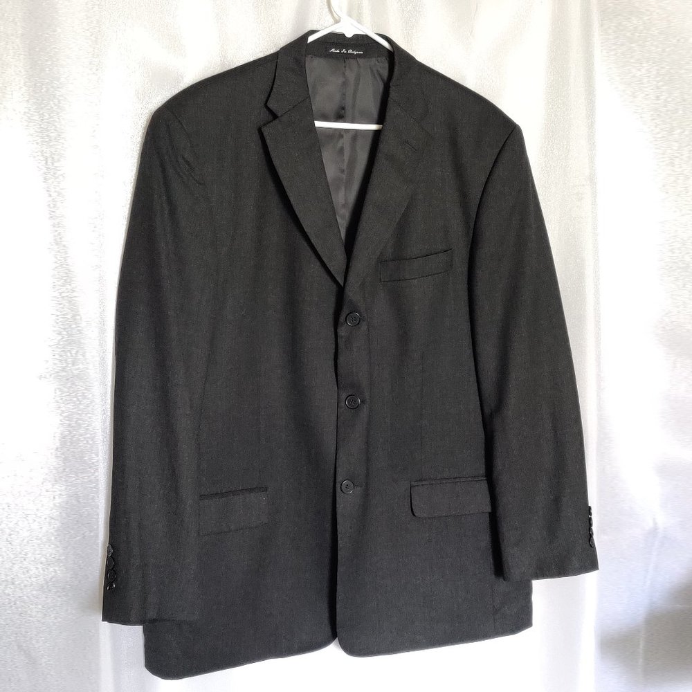 Perry Ellis Portfolio Suit Dress Jacket 100% Wool Bulgaria Grey Size 46R
